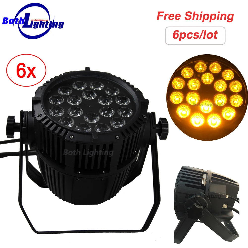 

IP65 Waterproof Wireless DMX LED Par Can RGBWA UV 6IN1 18x18W DJ Light Outdoor Disco Par Can Stage Lighting Wash Light