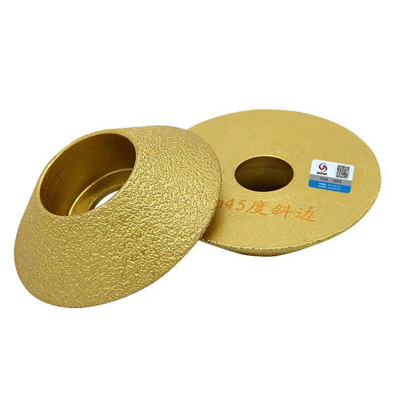 RIJILEI 74MM Brazed Diamond Profile Wheel 45 Degree Single Angle Grinder Granite Edging Disc Diamond Grinding Wheel MX50