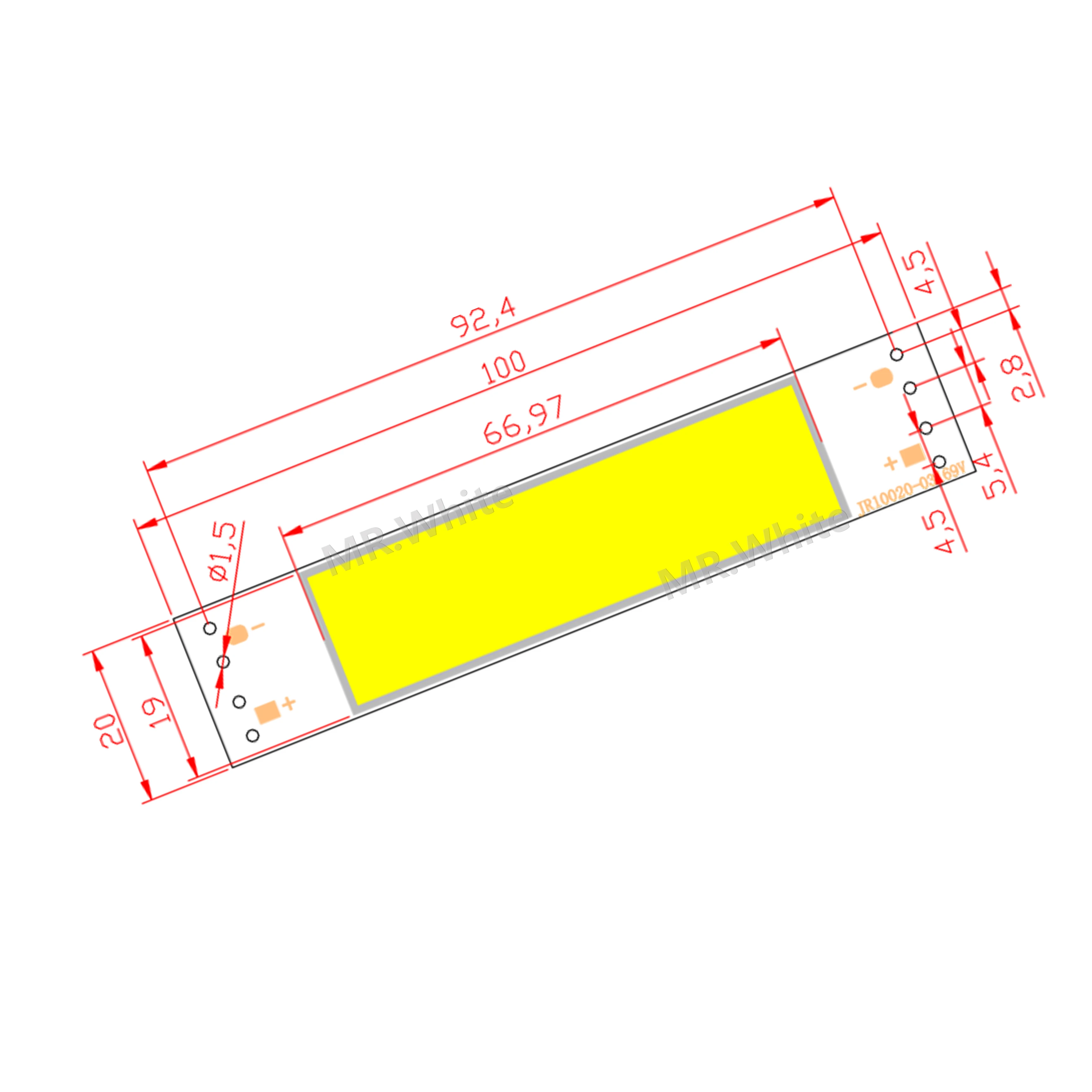 White 10cm 2cm 6W 9V DC LED COB module Bar Light Source Lamp chip on board White Warm White LED FLIP Chip Bulb DIY lamp