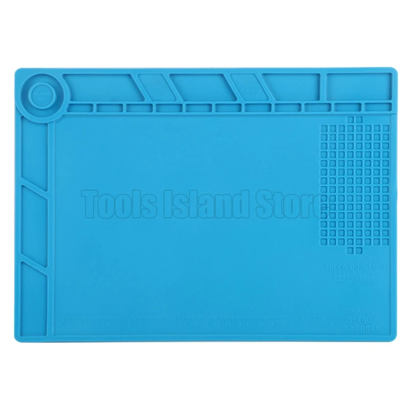 

S140 35x25cm Heat Insulation Silicone Pad Desk Mat Maintenance Platform with Magnetic Section BGA Soldering Repair Tool