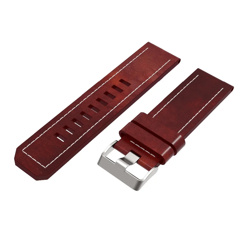 Leather Watchband Strap for Garmin Fenix 6X/5X/5X Plus/3/3HR Smart Watch Band 26mm Quick Fit Replace Wrist Bracelet for Fenix 5X