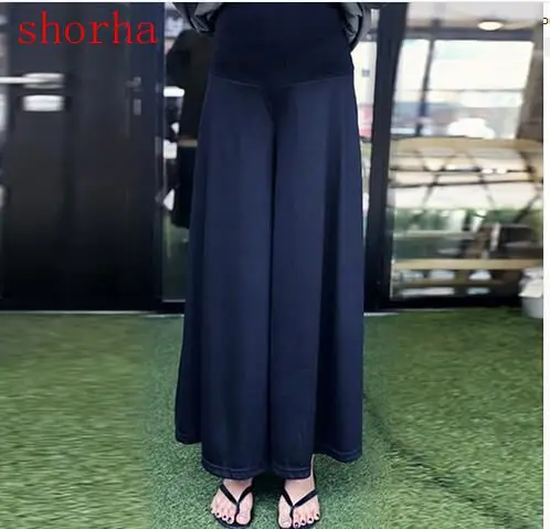 New Women Clothing Maternity Fashion Wide Leg Pants High Waist Modal Soft blue Colors Maternity Pants Summer Women's Office Pan