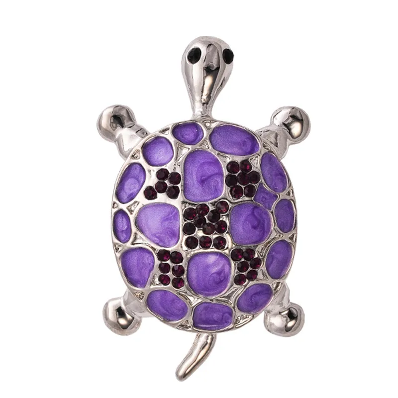 

Rhinestone Crystal Fashion Brooches 2019 Hot Sale New Animal Tortoise Jewelry Vintage Cute brooches for Women or men X0726