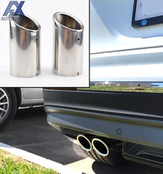 2pc Exhaust Muffler Tips Rear Tail Pipe Tip Tailpipe End Trim Stainless Steel Cover Decor For VW Tiguan 2 2016 2017 2018