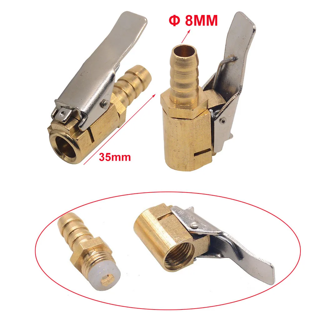 1PC 6mm 8mm 12mm Auto Air Pump Chuck Clip Car Truck Tyre Tire Inflator Valve Connector Car Open Brass Stem Tire