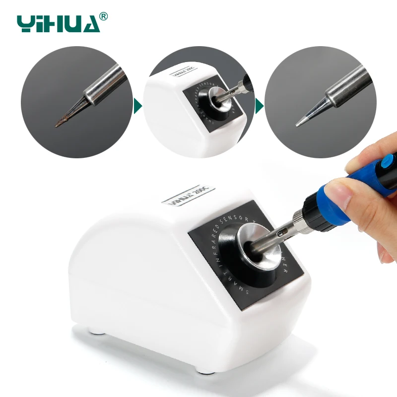 

YIHUA 200C Infrared Sensor Smart Induction Soldering Iron Tip Cleaner With Light Weight Iron Tips Cleaning Tool