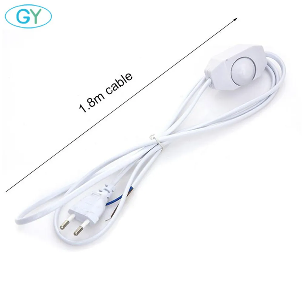 Clear white 1.8m switch dimmer cable with plug 304 switch wire power cable with EU US plug Modulator line power wire switch lamp