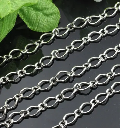 

Free shipping!!!!50M/ DIY jewelry findings-Dull silver tone 5mm Chain findings