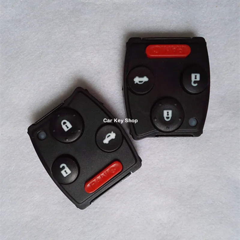 20pcs Replacement Remote Car Key Case Shell Rubber Pad Fit Fob For Honda Accord Civic CRV HRV Odysser Pilot 3+1 Buttons
