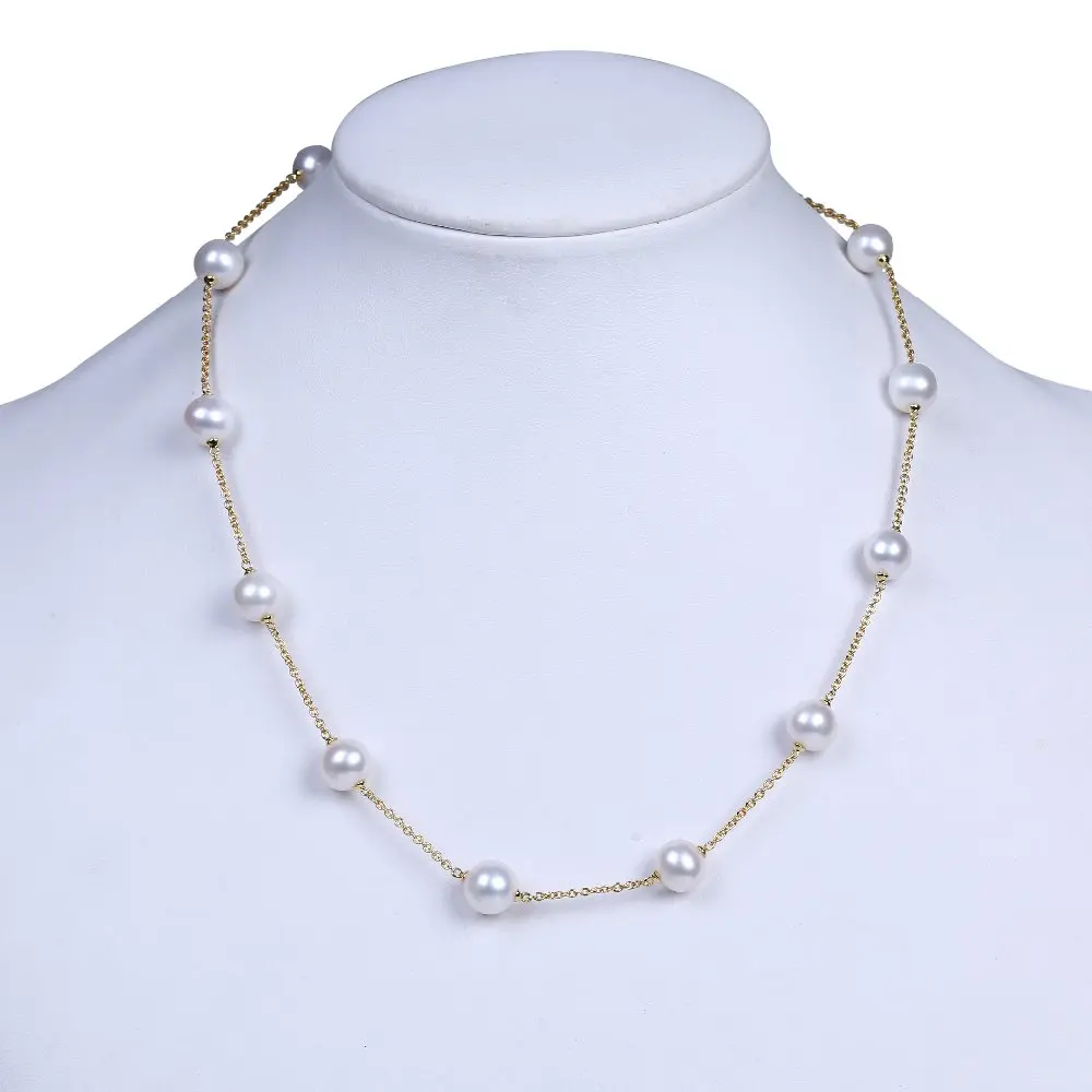 

100% real freshwater pearl necklace high quality 925 silver jewelry for Christmas gifts