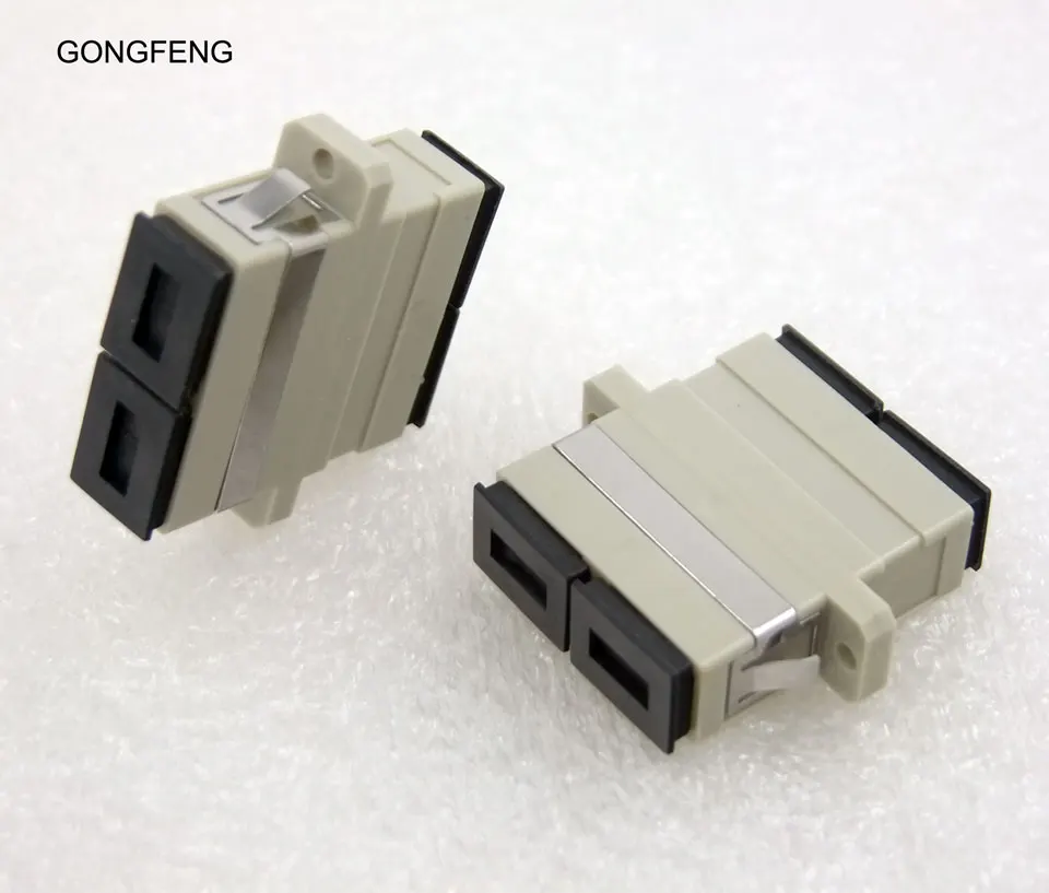 Special Wholesale Telecom grade 100PCS NEW SC Multimode Dua Fiber Connector Adapter Coupler Flange Free shipping to Russia