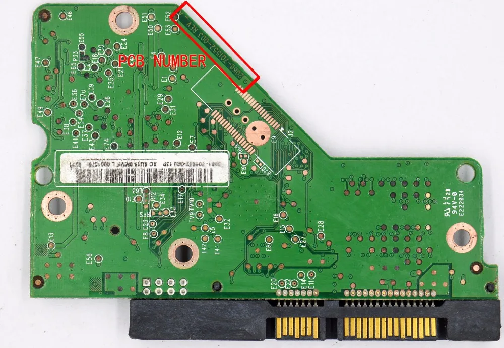 Western Digital HDD PCB WD1600AAJS , WD1600AVJS , WD800AAJS / 2060-701552-003 REV A , 2060 701552 003 / 2061-701552-G00