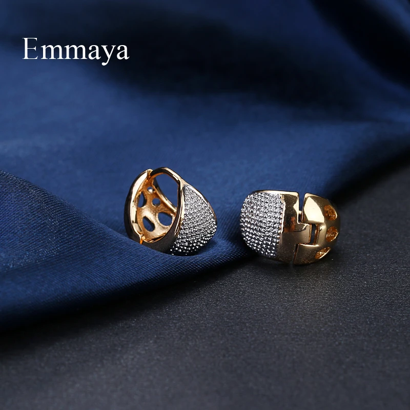 Emmaya Brand Elegance Unique Charm Two Tone Originality Jewelry Earrings For Woman Trendy Wedding Party Gift