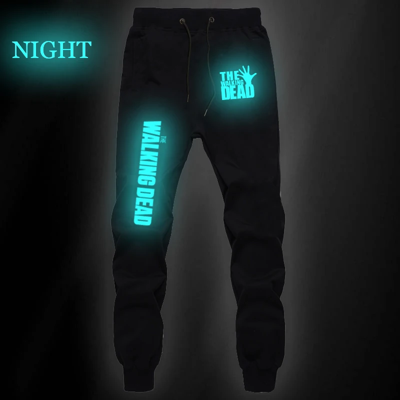 The Walking Dead Luminous Sports Straight Pants Summer Sweat Pockets Jogger Fitness Sports Breathable Pants Sporting Clothing