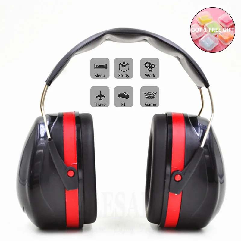 

Foldable Head Earmuffs Anti-Noise Ear Protector NRR 30dB For Work Study Sleeping Woodwork Shooting Hearing Protection Ear Safety