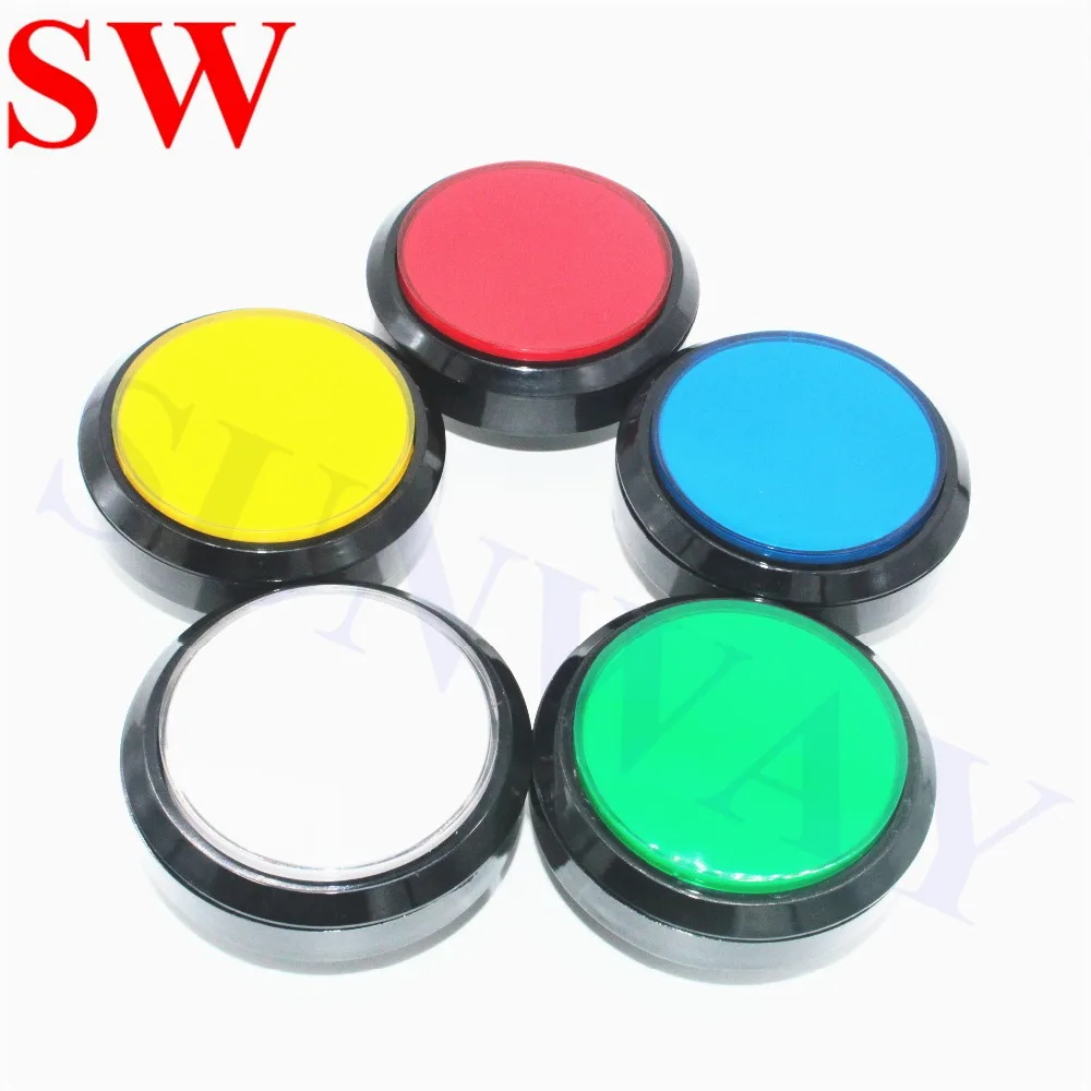 

100mm Big round Flat illuminated momentary push button with Microswitch and Led light for arcade game multi colors available