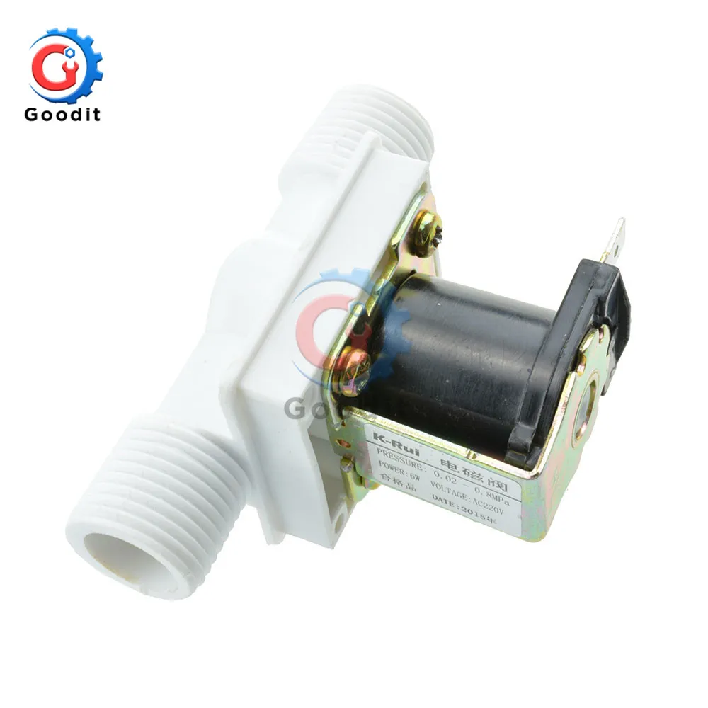 DC 12V / AC 220V Sensor Switch Electric Solenoid Valve Magnetic N/C Water Air Inlet Flow Switch Valve