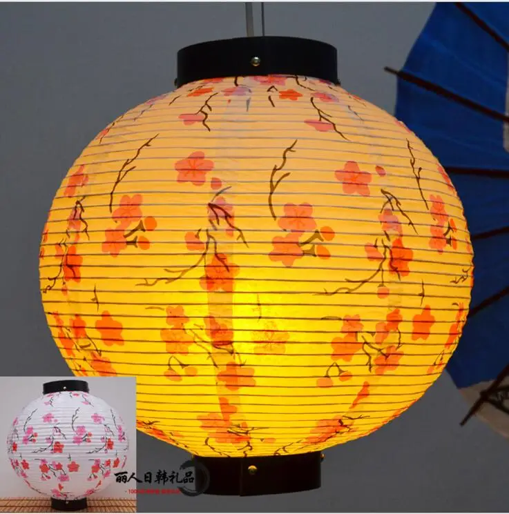 Mix Design Round Paper Lamp Japanese Style Paper light High Quality Waterproof Paper Lamp Hanging Light Satin Pub House Decor