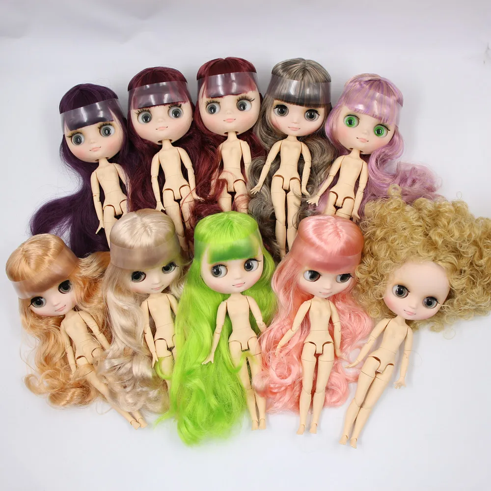 

middie blyth doll joint body 27 kind of color hair 20cm nude doll with white skin matte face and hand-set as gift