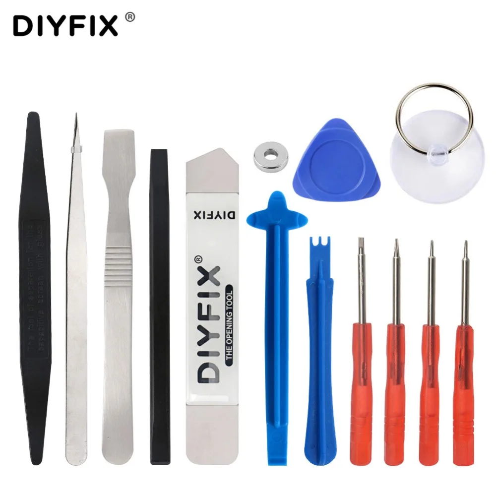 Набор инструментов для ремонта смартфонов DIYFIX, набор отверток, лопатка, рычаг, инструмент для открывания для iPhone, iPad, Samsung мобильный телефон, набор ручных инструментов