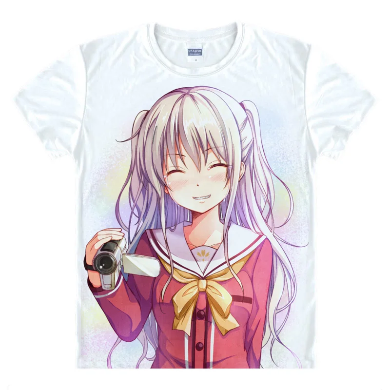 KEY Charlotte T-shirts kawaii Japanese Anime t shirt Manga Shirt Cute Cartoon Cosplay Tshirt Otosaka Yuu Tomori Nao 9588 6424 26