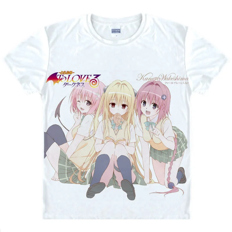 Coolprint Japanese Anime Shirt To Love-Ru T-Shirts Multi-style Golden Darkness Yami Momo Velia Deviluke Cosplay Costume Kawaii