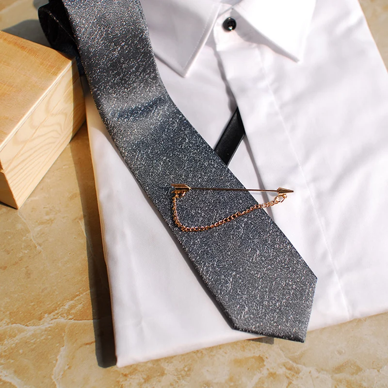 

Free shipping new fashion casual men male Senior gray blue design section wedding host NECK tie Western European party gift