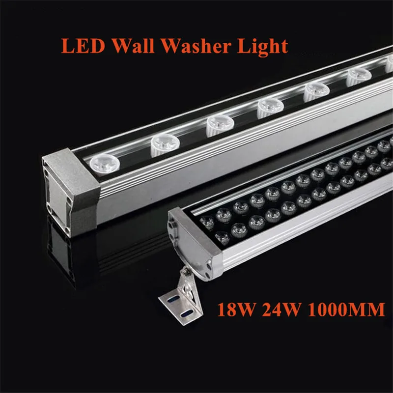 Outdoor 1M LED Wall Washer Light 18W 90 to 260V 110V 220V AC24V Red Blue Yellow Outdoor LED Wall Flood light LED Wall Floodlight