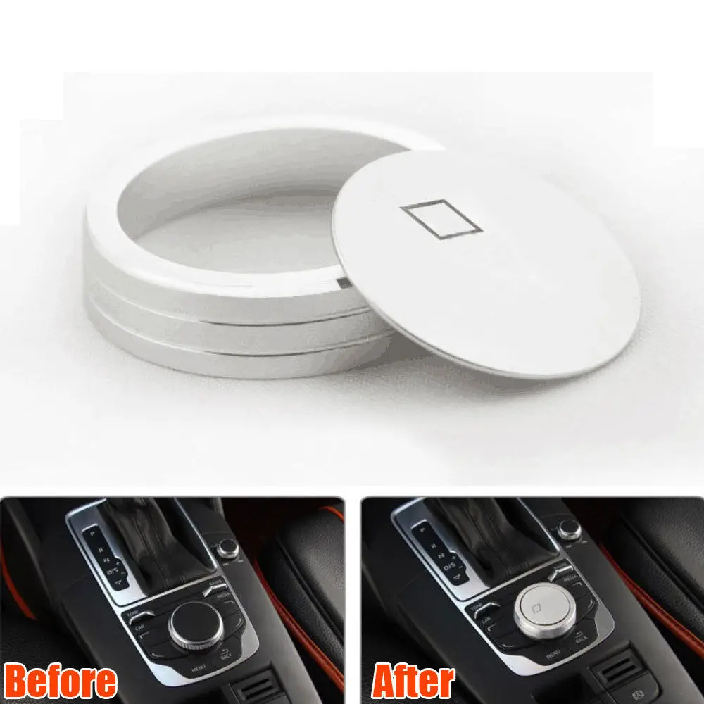 

BBQ@FUKA Fit For A3 V8 2012-2016 Center Console MMI Knob Switch Button Cover Decor Trim 2x Car accessories