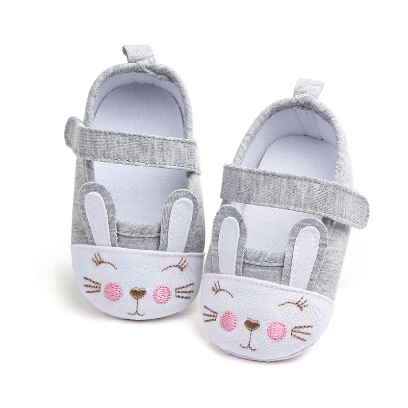 0-18M Sole Shoes Rabbit Shoes First Walkers Children Spring Baby Girl Soft Shallow Mouth Princess First Walkers Shoes