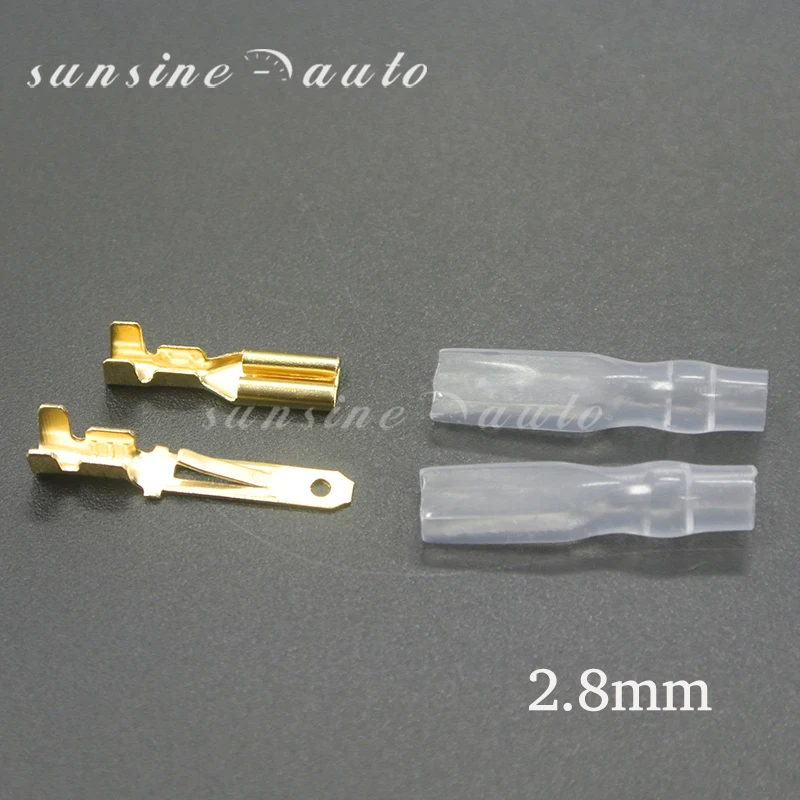 200/50Pc 2.2/2.8/4.8/6.3mm Wire Connectors Crimp Terminals Crimp Female/Male Spade Terminals With Transparent Insulating Sleeves