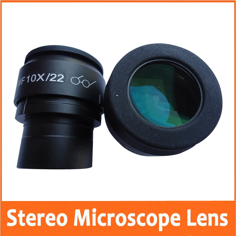 WF10X 22mm Adjustable Zoom Plan High Eyepoint Wide Angle Optical Eyepiece Lens for Stereo Microscope with Green Film Coating