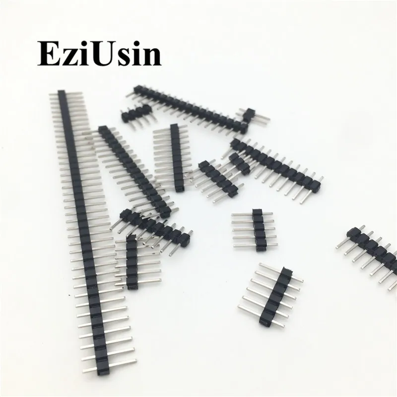 2.54mm Single Row Male 2~40P Breakaway PCB Board Pin Header Connector Strip Pinheader 2/3/4/5/6/8/10/12/15/20/40Pin For Arduino