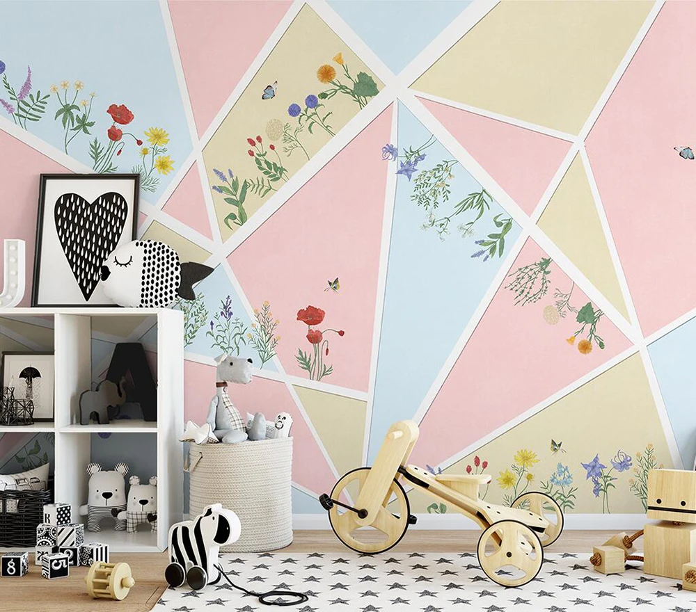 Custom wallpaper Simple abstract geometric flower background wall