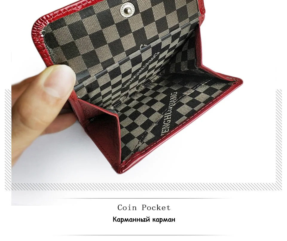 HH Echtem Leder frauen Brieftasche Mini Brieftaschen Frauen Kurze Kupplung Luxus Weibliche Geldbörse der Dame Geldbörsen – Detail 7