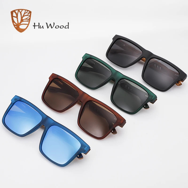 Hu Wood  2020 New High Quality Square Sunglasses Men Polarized UV400 Fashion Sunglass Mirror Sport sun glasses  Driving oculos