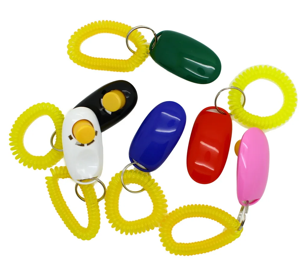 10pcs/lot Mini Dog Pet Click Clicker Training Trainer Aid Guide