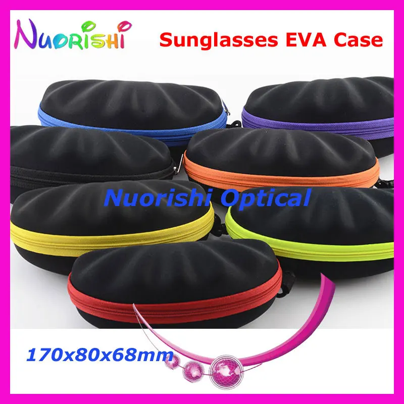 

10pcs Shell Shape Large Size Nice 7 Colors Zipper Eyeglass Glasses Sunglass Eyewear EVA Case Box ML038 Free Shipping