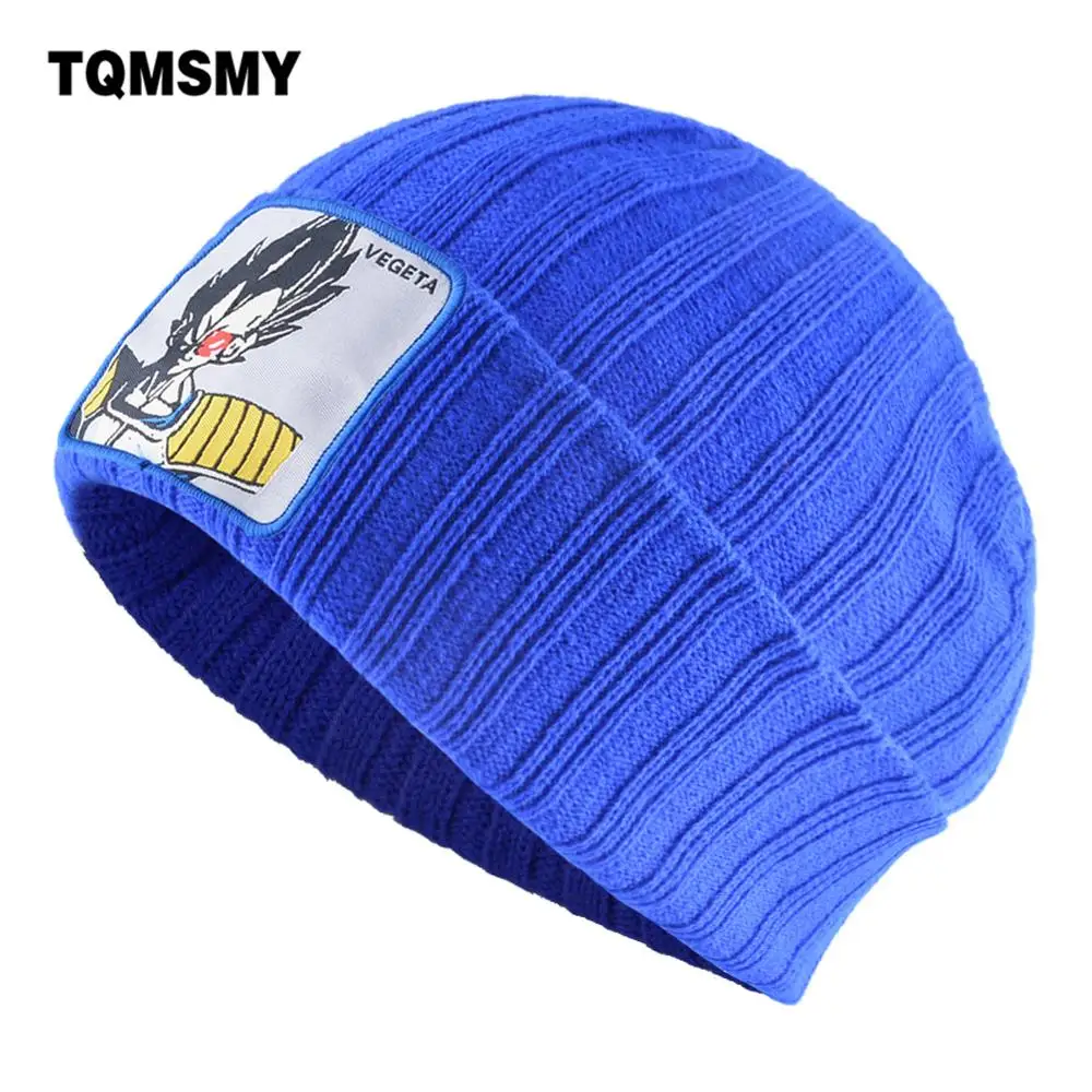 

TQMSMY Men's Skullies Beanies Winter Warm Knitted Hats Women Solid Color VEGETA Caps Boys Girls Streetwear Hip Hop Bonnet Gorra