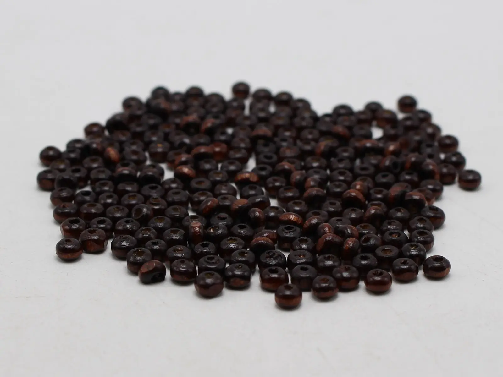 1000 Brown 4mm Round Wood Seed Beads~Wooden Spacer Beads