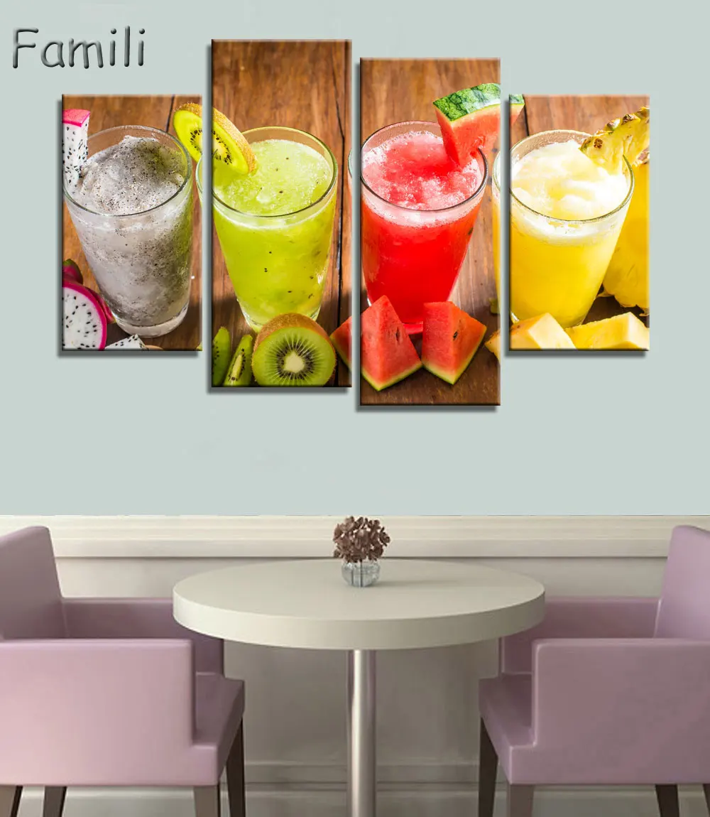 

4pcs Wall Picture for Living Room Modern Wall Art Canvas Prints Fruits Canvas Painting Prints Modular Painting Hoom Decor