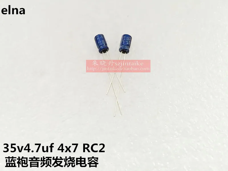 

2020 hot sale 30PCS/50PCS ELNA audio capacitance 35V4.7UF 4X7 RC2 85 degree blue robe electrolytic capacitor free shipping