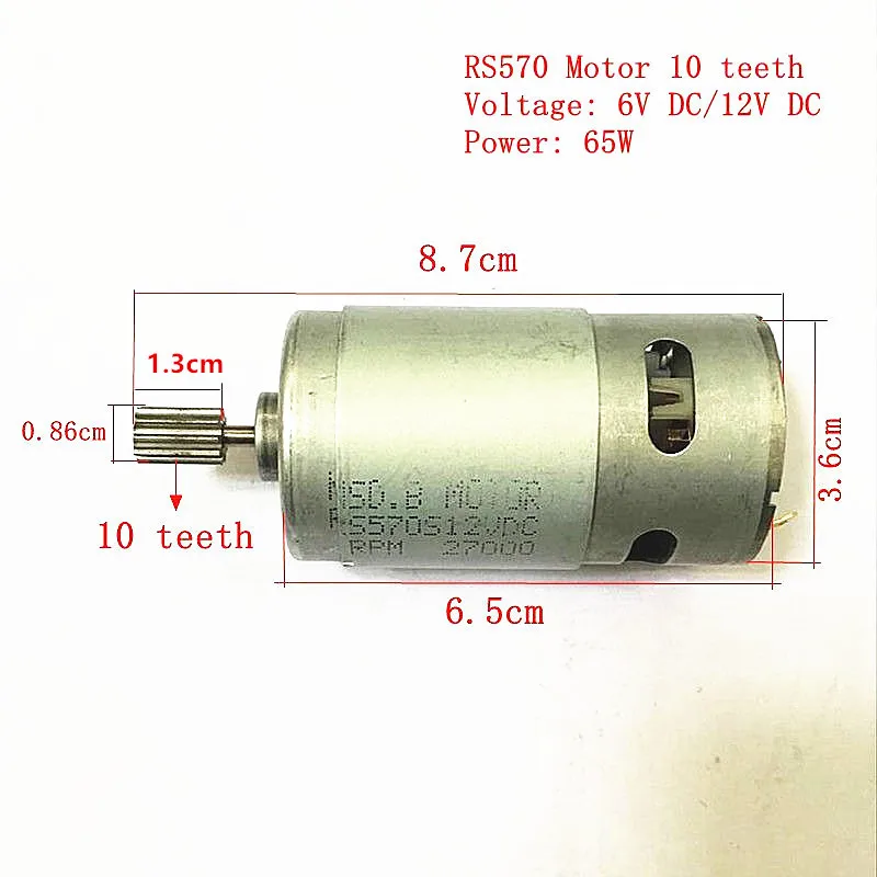 Motor de motor de carro de controle remoto elétrico para crianças 12v dc, motocicleta elétrica kid 6v dc motor elétrico, motor 570 550 380 390