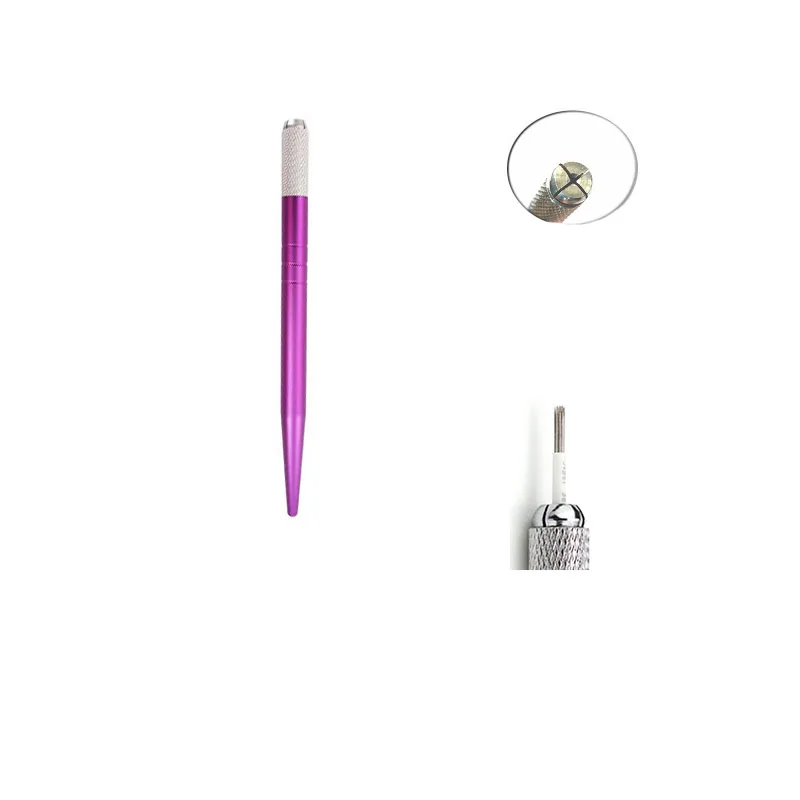 قفل دبوس جهاز جولة فليكس إبرة دليل تجميل دائم المطرزة الحاجب قلم الوشم Tebori Microblading الفولاذ المقاوم للصدأ