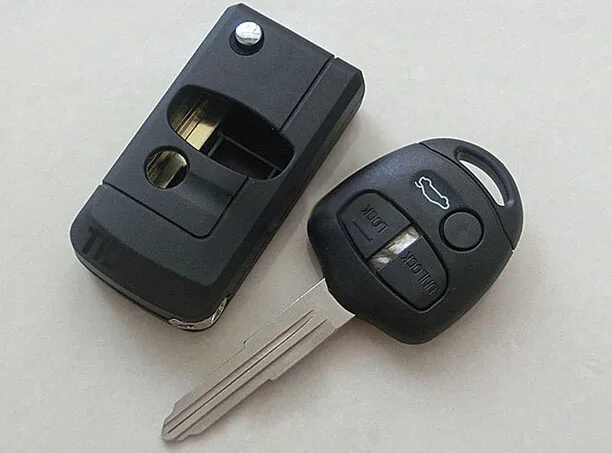 3 Buttons Modified Folding Flip Remote Key Shell Case For Mitsubishi Lancer Outlander Colt Mirage With Left Blade