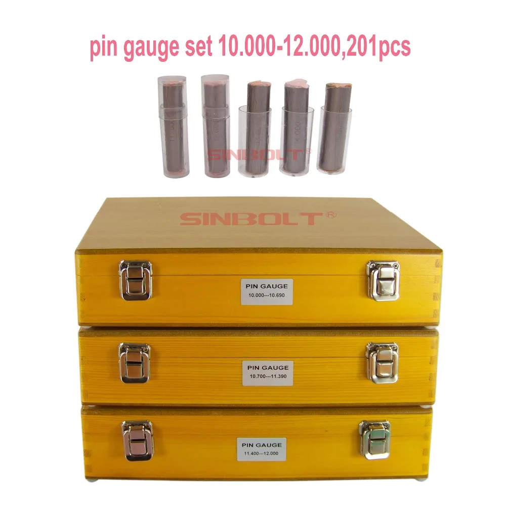 10.000mm--12.000mm,201pcs,Metric Pin Gauge Set+Handles,Fast Delivery!