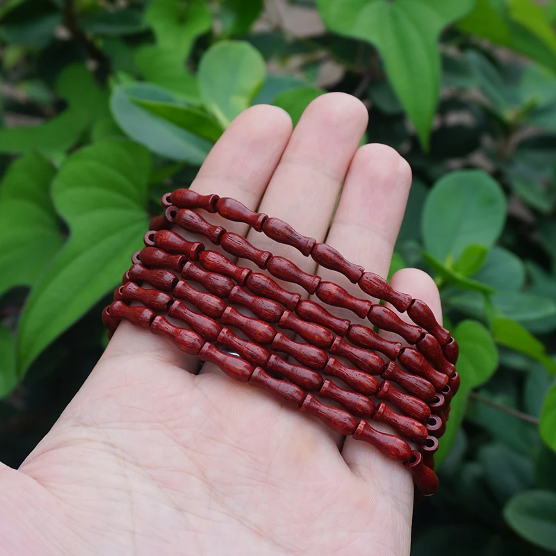 6*12mm * 102 * Natural Red Sandalwood Vase Beads / Lobular Red Sandalwood  / Japa Beads Mala Prayer Bracelet Necklace Loose bead