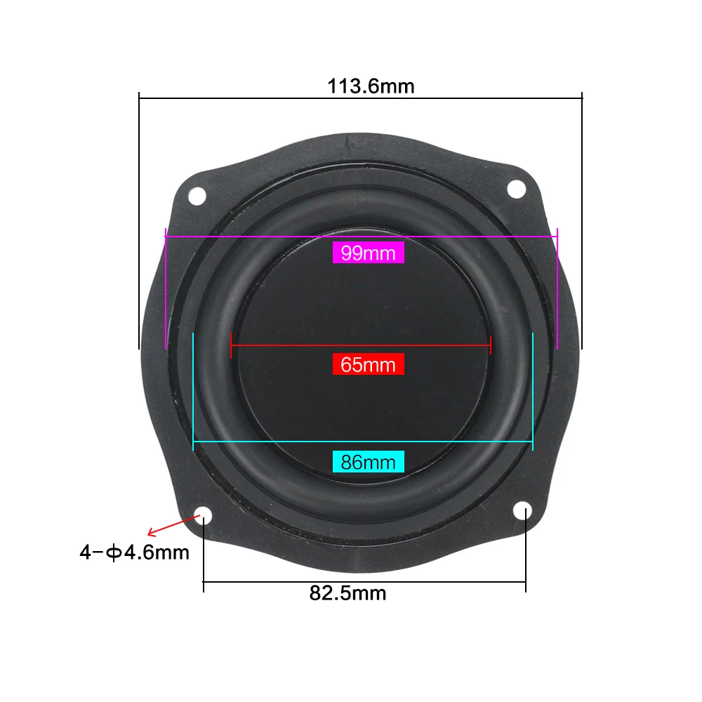 4 inch 113mm Frame Radiator Passieve Plaat Audio Bass Trillingen Membraan 1 Pairs