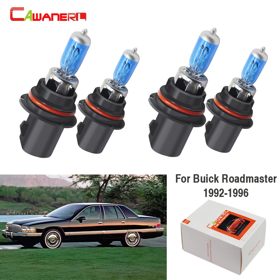 Cawanerl 2 Pair 100W Halogen Bulb 4300K 12V Warm White Car Light Source Headlight High Low Beam For Buick Roadmaster 1992-1996