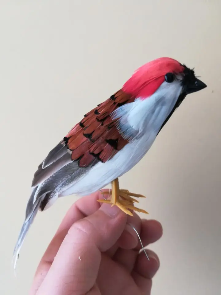 about 15cm simulation bird foam&feathers Passer domesticus vivid bird,pastoral handicraft,garden decoration gift a2003